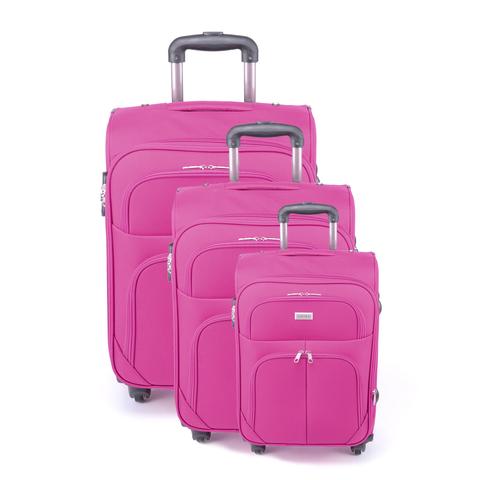Besty 3 Db-Os Puha Bőrőnd Szett Pink (4 Kerekű) Besty 3 Db-Os Puha Bőrőnd Szett Pink (4 Kerekű)