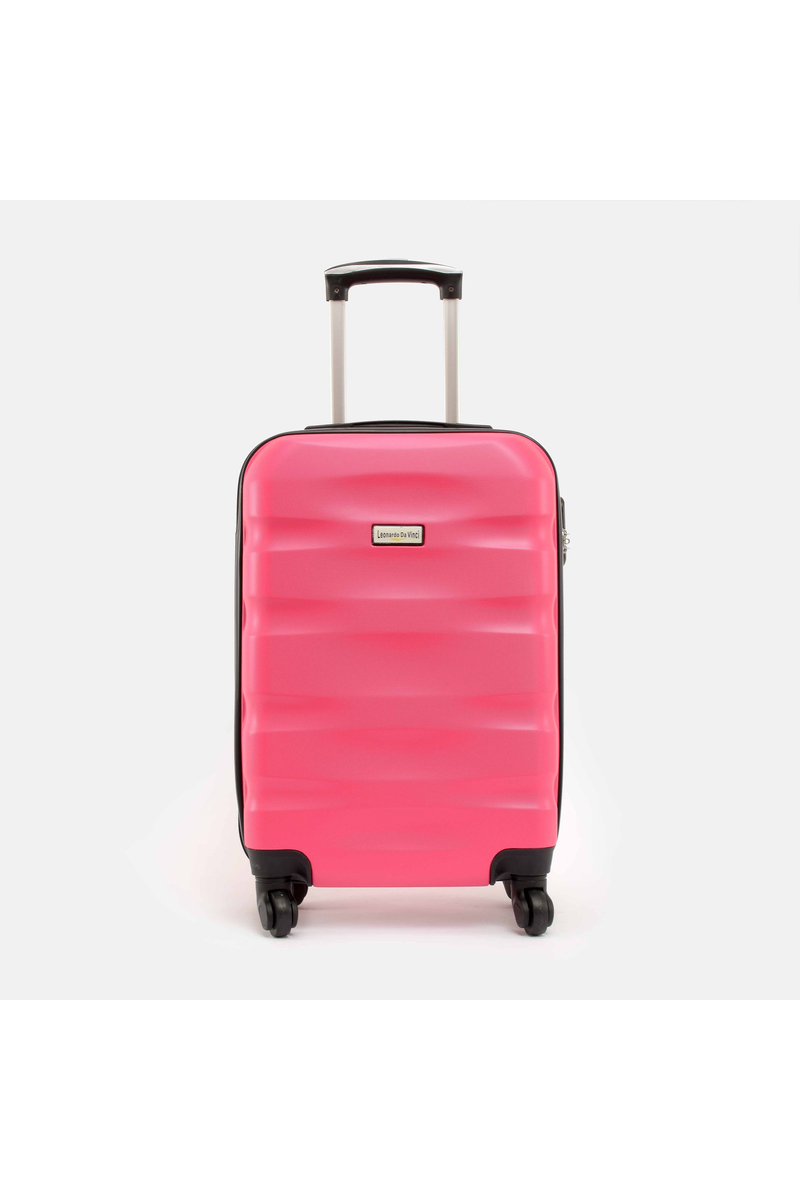 LDV Rózsaszín Hullámnyomott ABS Kabinbőrönd (55*37*20 cm)