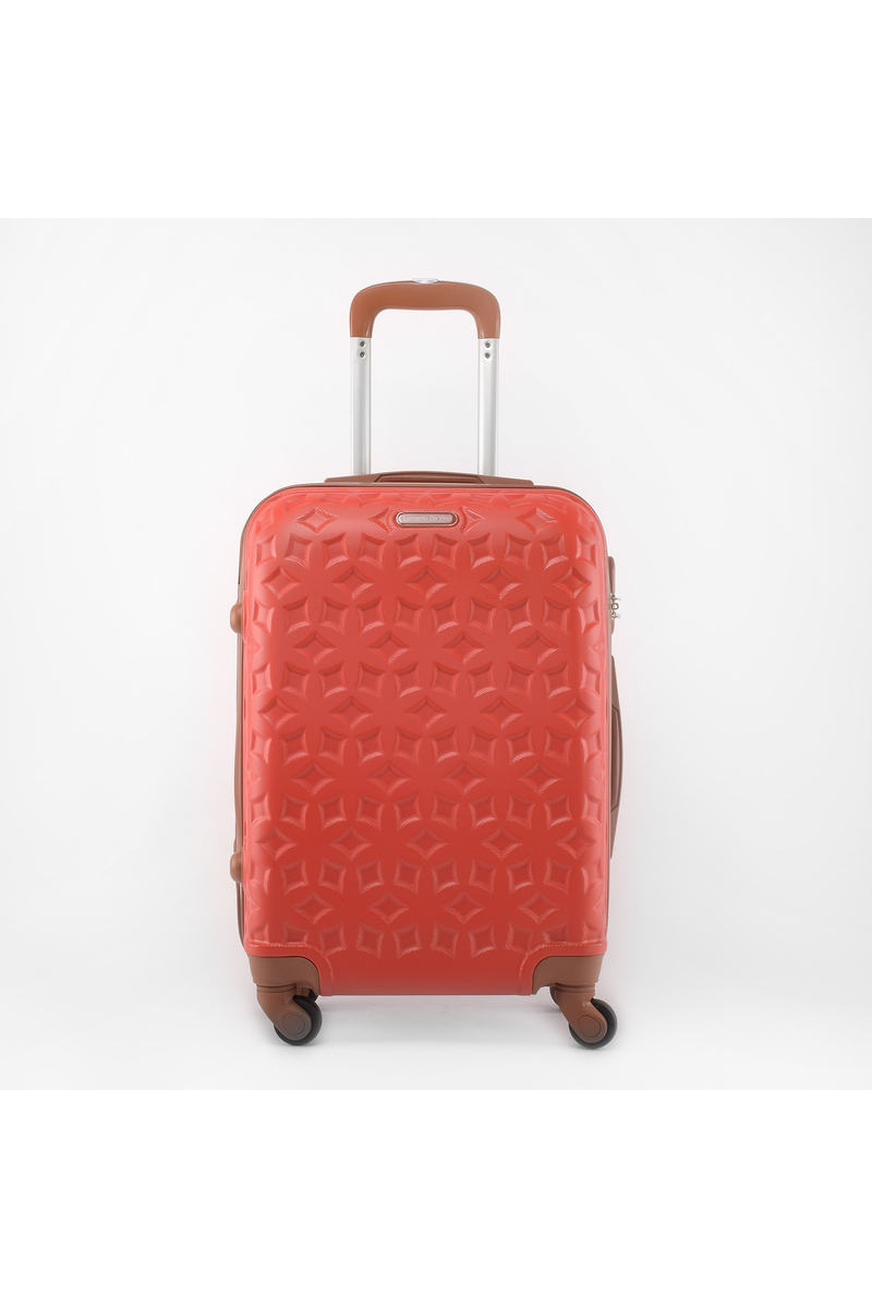 LDV Piros Kemény falú Négy kerekű Kézi poggyász méretű Bőrönd
