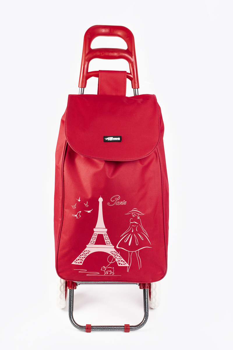 Nagy Kerekű Piros Eiffel Torony Mintás Bevásárló Kocsi