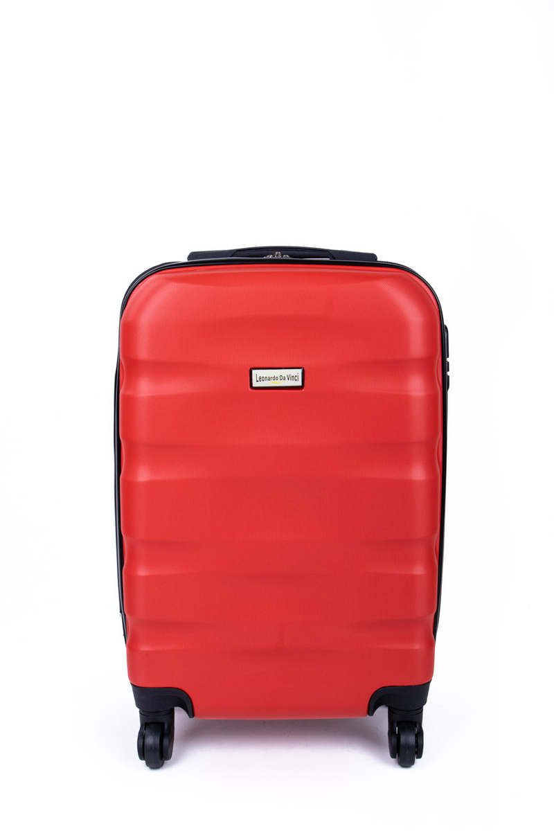 LDV Piros Hullámnyomott ABS kabin Bőrönd (55*37*20 cm)