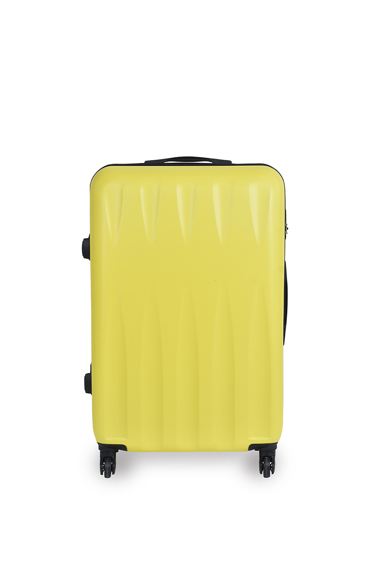 Citromsárga Színű Keményfalú Nagy Méretű Bőrönd