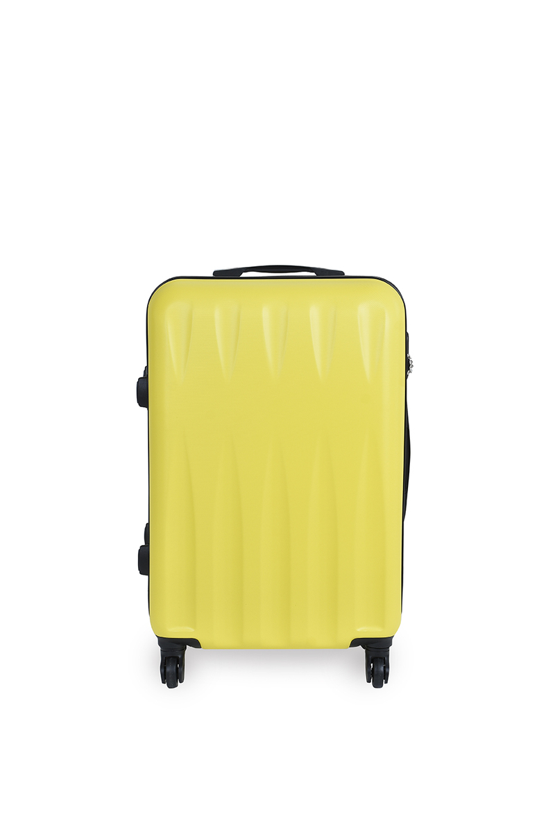 Citromsárga Színű Keményfalú Közepes Méretű Bőrönd