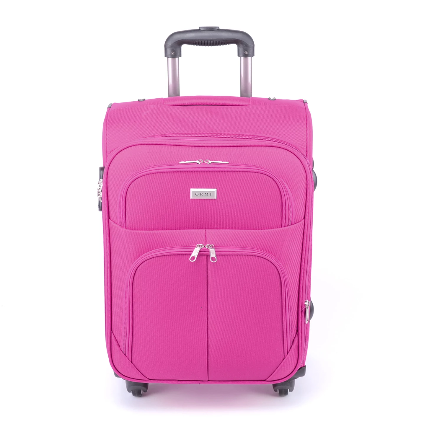 Ormi 4 Kerekű Közepes Méretű Puha Bőrönd Pink