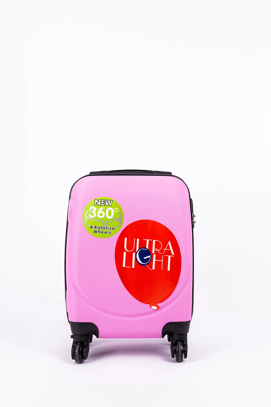 Wizzair Ingyenes Méretű Rózsaszín Extra Könnyű Kemény Mini Kabinbőrönd (4 Kerekű)