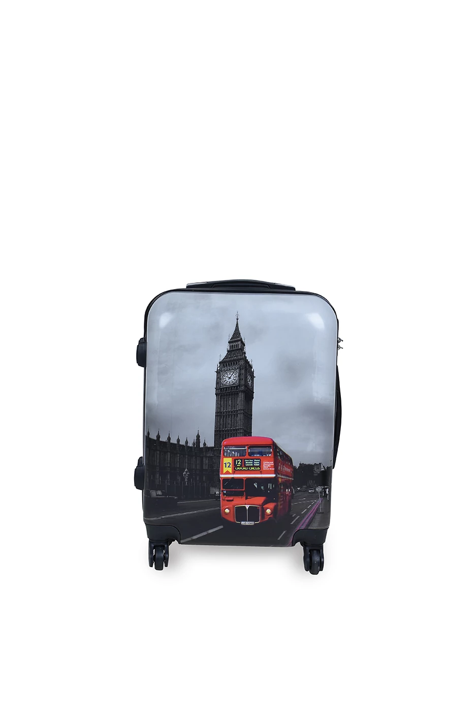 Ormi Fekete-Fehér Piros London Mintás Kis Méretű Bőrönd