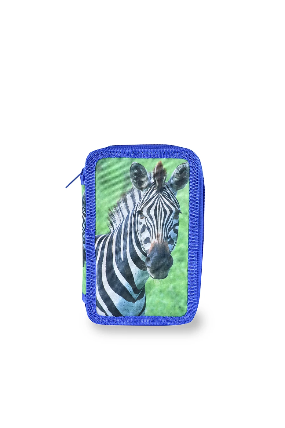 Zöld Zebra Mintás Két RekeszesTolltartó