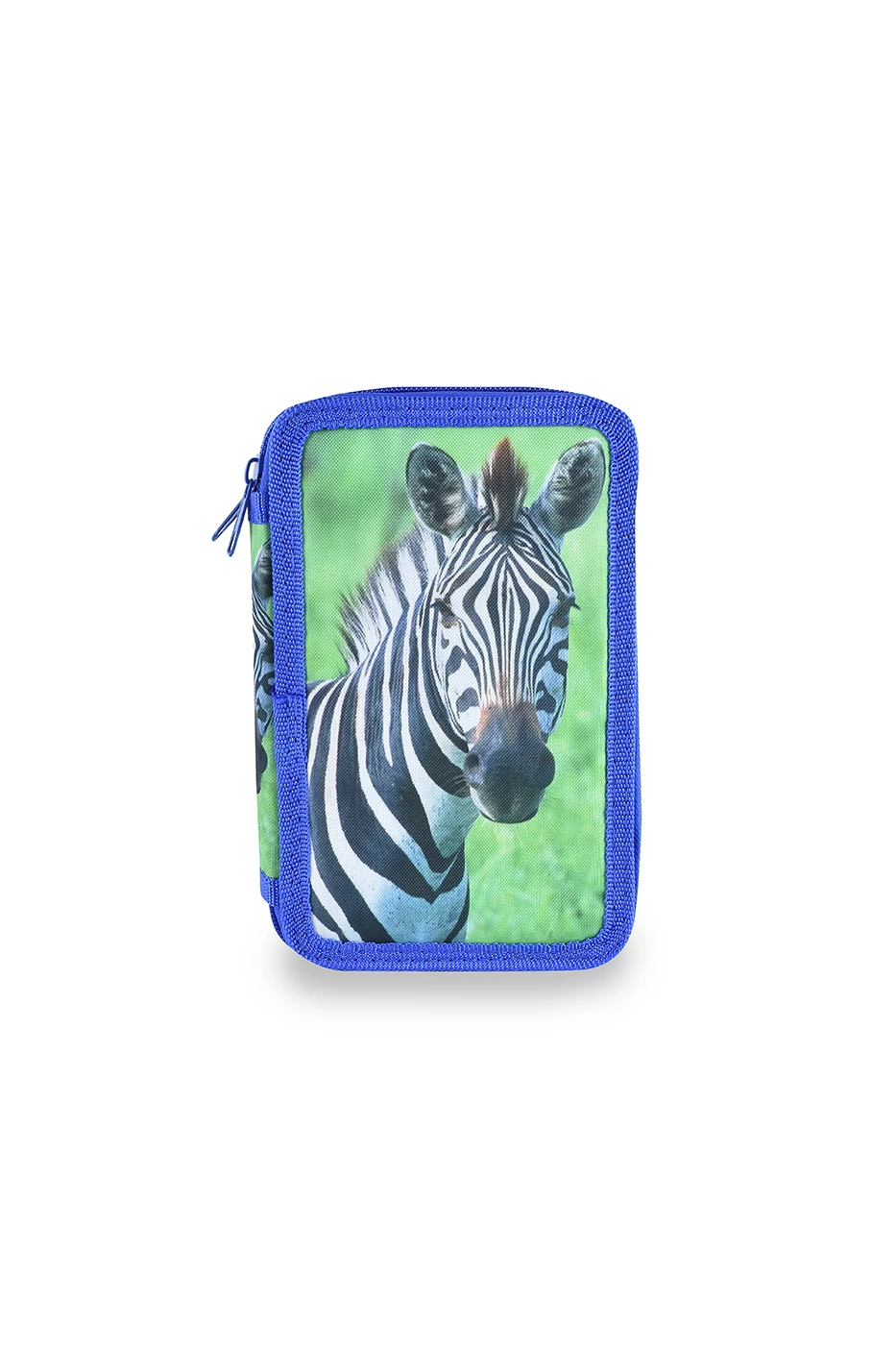Zöld Zebra Mintás Három Rekeszes Tolltartó