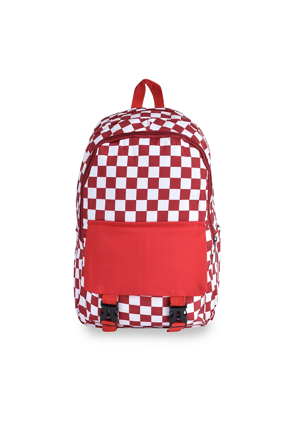 Piros-Fehér Kockás Unisex Hátizsák