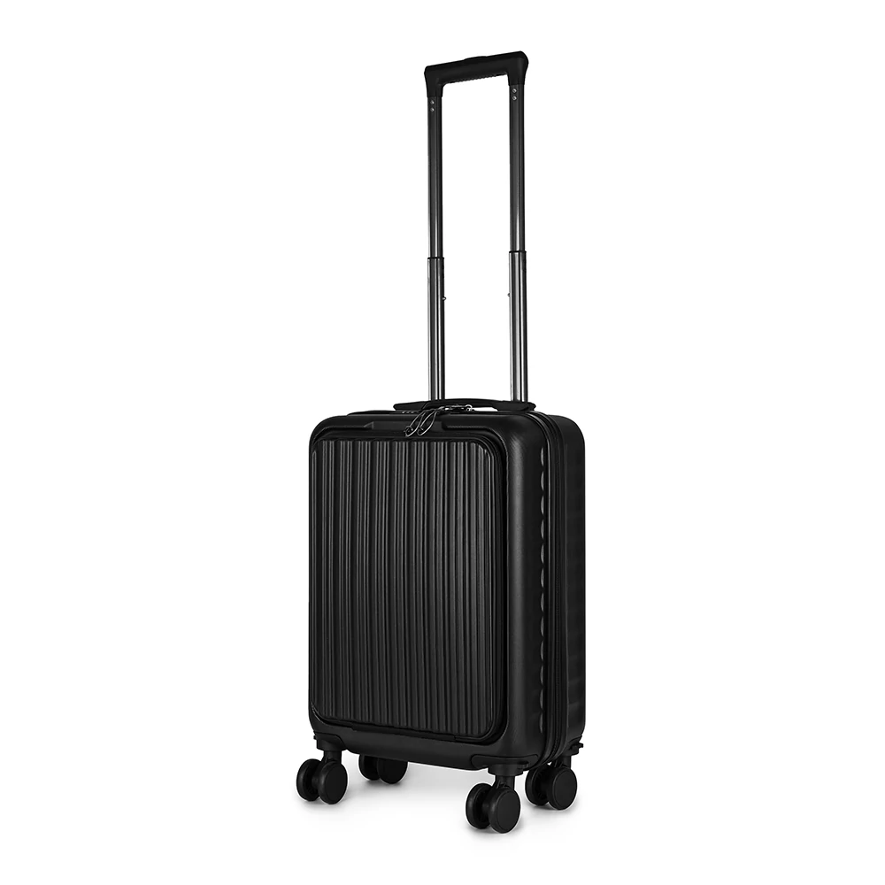 Fekete Kis Méretű Bőrönd Laptop és Pohártartóval