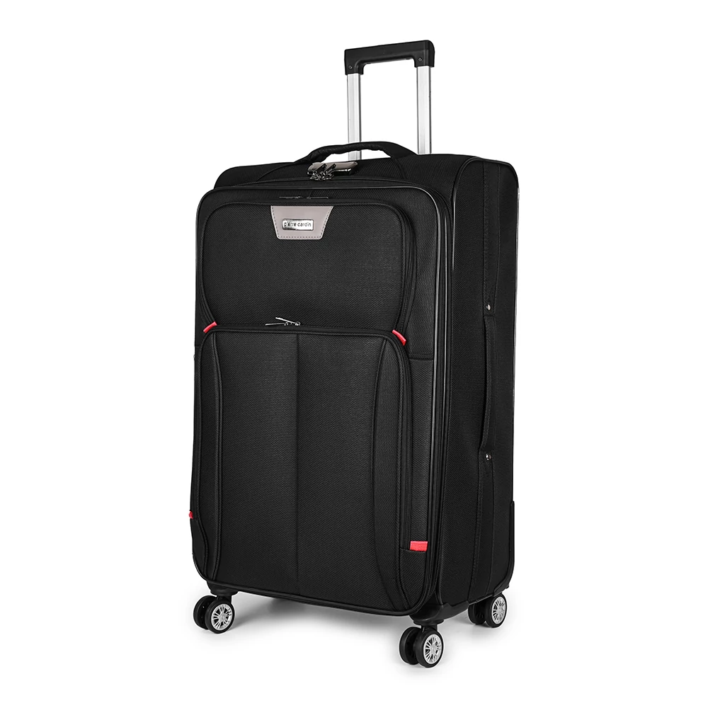 Pierre Cardin Fekete Nagy Méretű Puha Falú Bőrönd