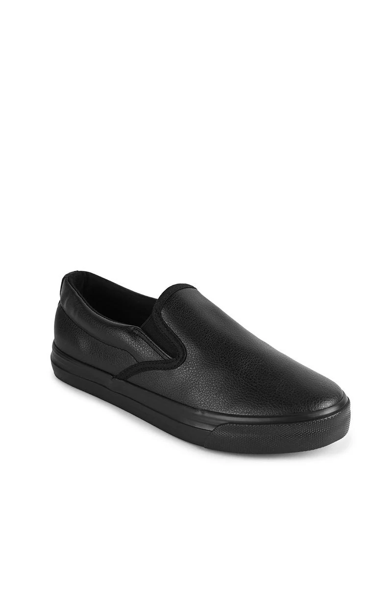 Fekete Belebújós Slip-on Félcipő